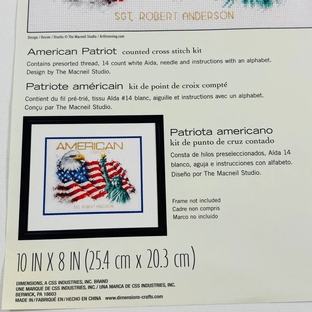 Dimensions American Patriot Counted Cross Stitch Kit 70-35363 Eagle Flag Open